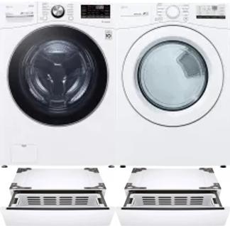Side by Side Washer & Dryer Set on Pedestals