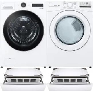 Side by Side Washer & Dryer Set on Pedestals