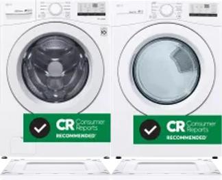 Side by Side Washer & Dryer Set on Risers