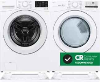Side by Side Washer & Dryer Set on Risers