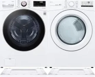 Side by Side Washer & Dryer Set on Risers