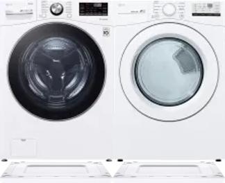 Side by Side Washer & Dryer Set on Risers