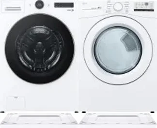 Side by Side Washer & Dryer Set on Risers