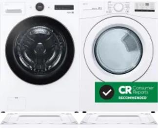 Side by Side Washer & Dryer Set on Risers