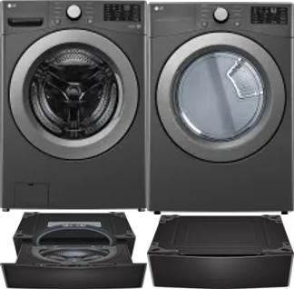 Side by Side Washer & Dryer Set on Pedestals