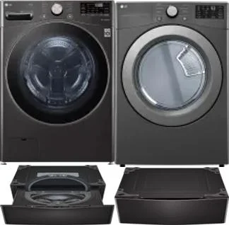 Side by Side Washer & Dryer Set on Pedestals
