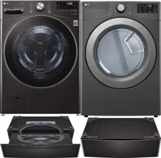 Side by Side Washer & Dryer Set on Pedestals