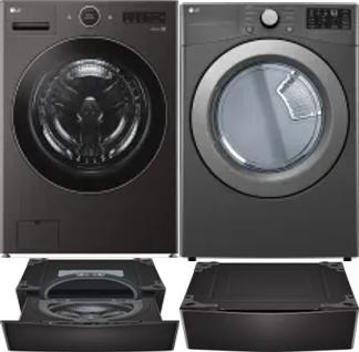 Side by Side Washer & Dryer Set on Pedestals