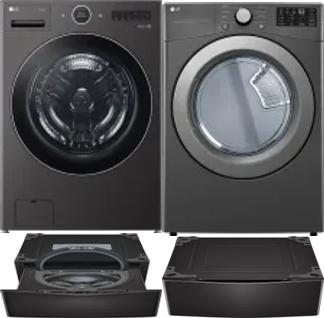 Side by Side Washer & Dryer Set on Pedestals