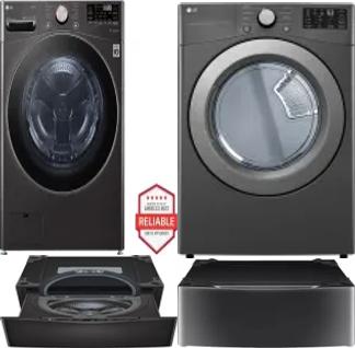 Side by Side Washer & Dryer Set on Pedestals