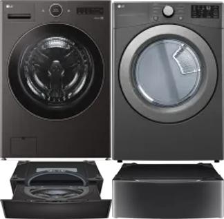 Side by Side Washer & Dryer Set on Pedestals