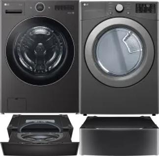 Side by Side Washer & Dryer Set on Pedestals