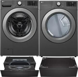 Side by Side Washer & Dryer Set on Pedestals