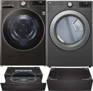 Side by Side Washer & Dryer Set on Pedestals