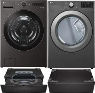 Side by Side Washer & Dryer Set on Pedestals