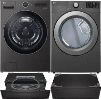 Side by Side Washer & Dryer Set on Pedestals