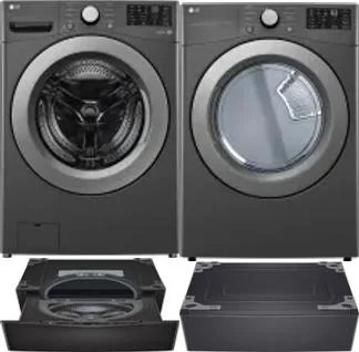 Side by Side Washer & Dryer Set on Pedestals