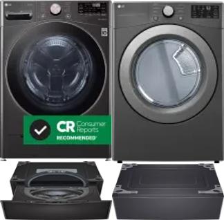 Side by Side Washer & Dryer Set on Pedestals