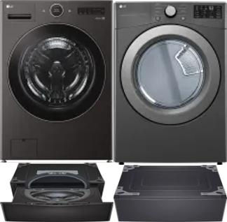 Side by Side Washer & Dryer Set on Pedestals