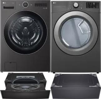 Side by Side Washer & Dryer Set on Pedestals