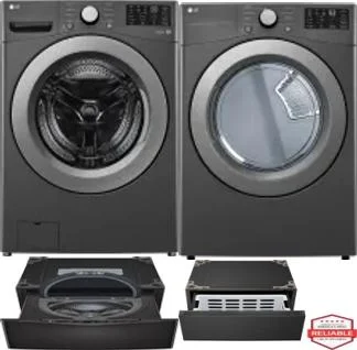 Side by Side Washer & Dryer Set on Pedestals