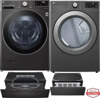 Side by Side Washer & Dryer Set on Pedestals