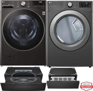 Side by Side Washer & Dryer Set on Pedestals