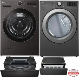 Side by Side Washer & Dryer Set on Pedestals