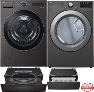 Side by Side Washer & Dryer Set on Pedestals