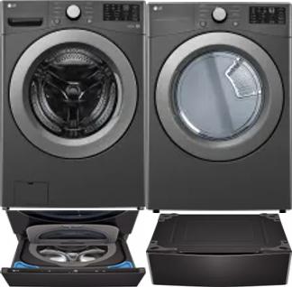 Side by Side Washer & Dryer Set on Pedestals