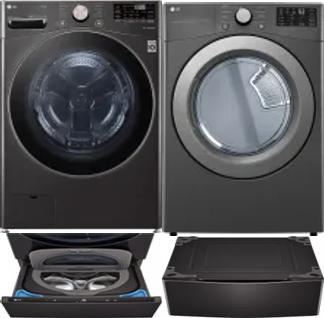 Side by Side Washer & Dryer Set on Pedestals