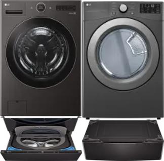 Side by Side Washer & Dryer Set on Pedestals