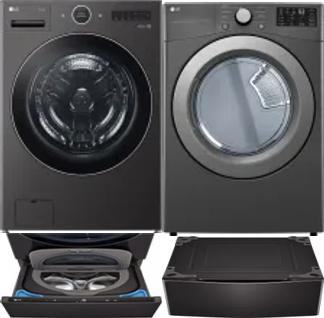 Side by Side Washer & Dryer Set on Pedestals