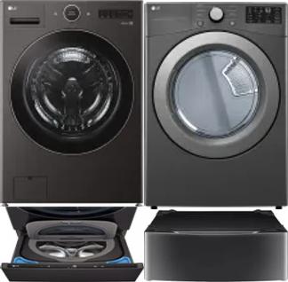 Side by Side Washer & Dryer Set on Pedestals