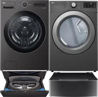 Side by Side Washer & Dryer Set on Pedestals