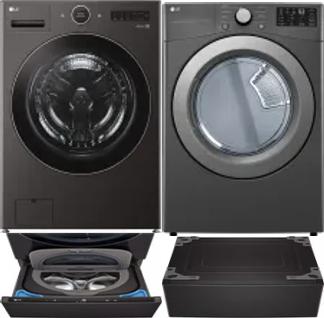 Side by Side Washer & Dryer Set on Pedestals