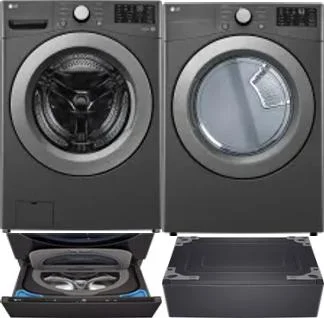 Side by Side Washer & Dryer Set on Pedestals