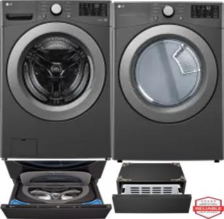 Side by Side Washer & Dryer Set on Pedestals