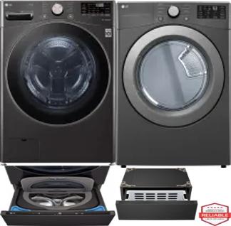 Side by Side Washer & Dryer Set on Pedestals