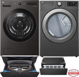 Side by Side Washer & Dryer Set on Pedestals