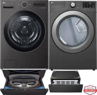 Side by Side Washer & Dryer Set on Pedestals
