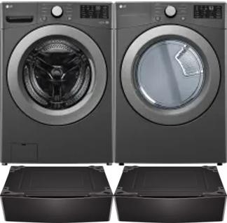 Side by Side Washer & Dryer Set on Pedestals