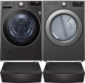 Side by Side Washer & Dryer Set on Pedestals