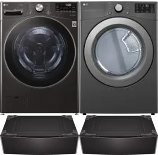 Side by Side Washer & Dryer Set on Pedestals
