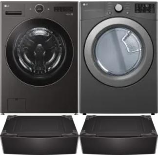 Side by Side Washer & Dryer Set on Pedestals