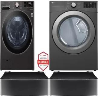 Side by Side Washer & Dryer Set on Pedestals