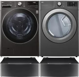 Side by Side Washer & Dryer Set on Pedestals