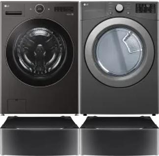 Side by Side Washer & Dryer Set on Pedestals