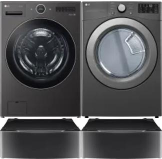 Side by Side Washer & Dryer Set on Pedestals
