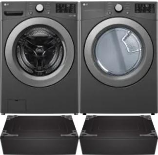 Side by Side Washer & Dryer Set on Pedestals